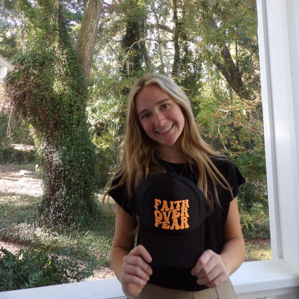 Faith Over Fear Black Trucker Hat -NEW